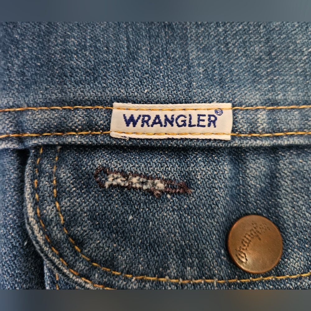 Wrangler Vintage 70s Cut-Off Denim Jacket Vest w/ Harley Davidson Vintage Patch - Picture 8 of 11